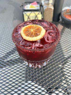 Hibiscus mezcal margarita. Absolutely delicious.