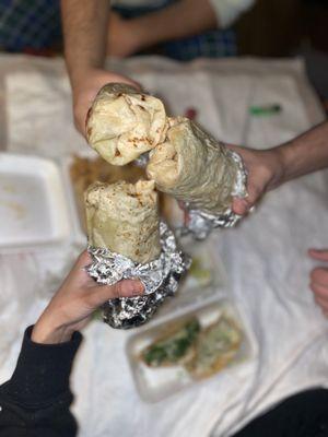 Beans Rice & cheese burritos, fries, potato tacos