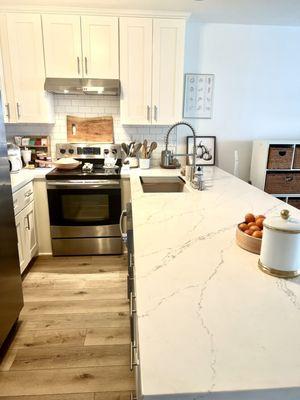 Brand new countertop and flooring provided through Solid Restoration