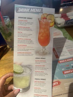 Drink menu