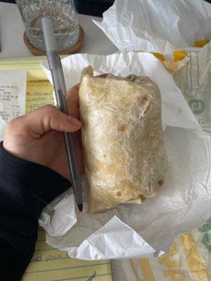 12.79 wrap next to pen for scale