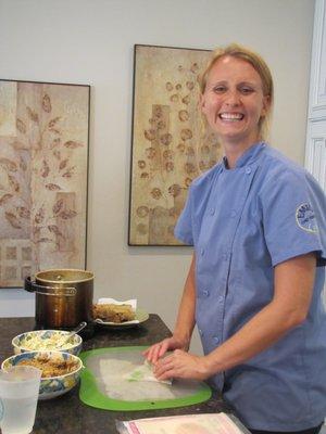 Chef Emily at work in a client's home