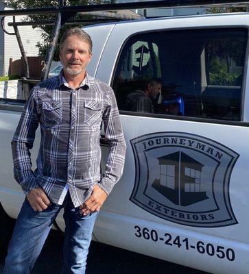 Here's Steve with one of our work trucks!