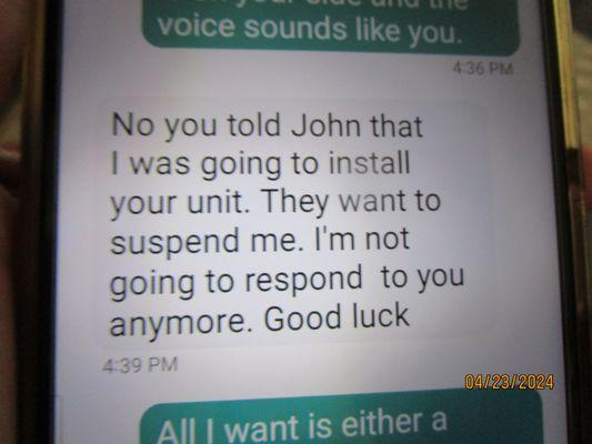 Trabuco Air refuses to give refund under the Refrigerant Warrany against leakage. Benny lies that he gets fired. He is the Owner.