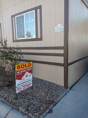 The sold sign at our new home!