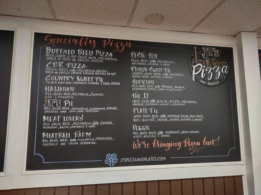 Specialty Pizza Menu