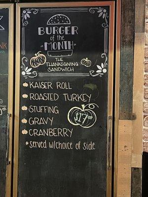 Burger of the month for November 2021