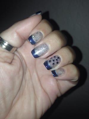 Yen did my Dallas Cowboys themed manicure