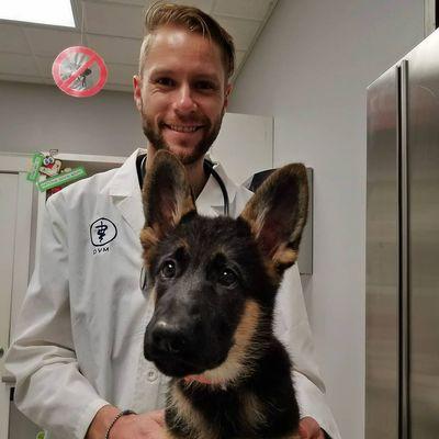 Dr. Josh Ydstie with our newest addition, Zara.