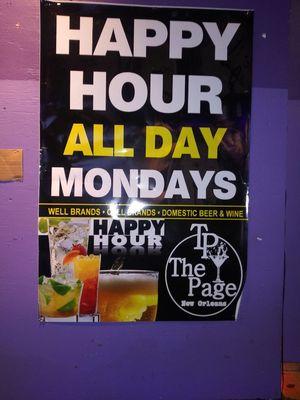 Happy hour Mondays