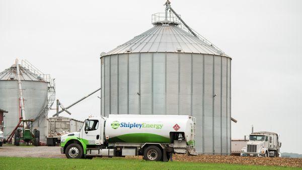 Heating Oil Truck At A Customer's Farm