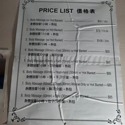 Price list