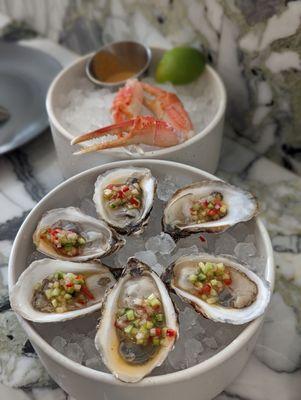 Snow Crab Claws and Oysters on the Half Shell