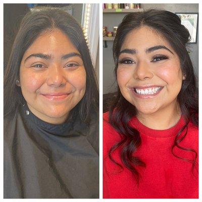 Makeup before and after!