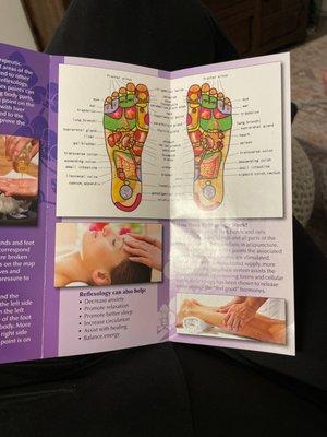 Reflexology information from brochure