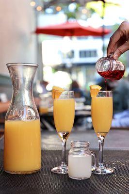 Mimosa pitcher + grenadine