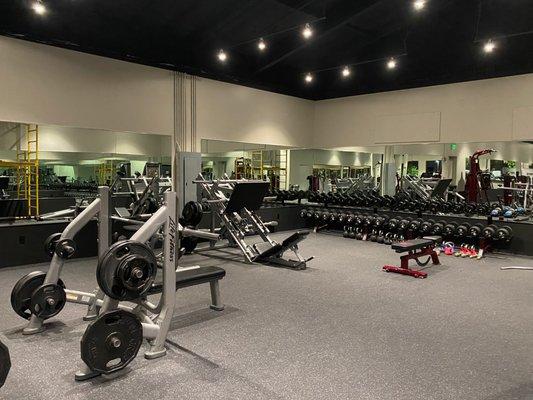 Free weight section of the gym.