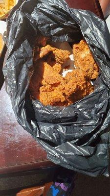 Chicken in plastic bag