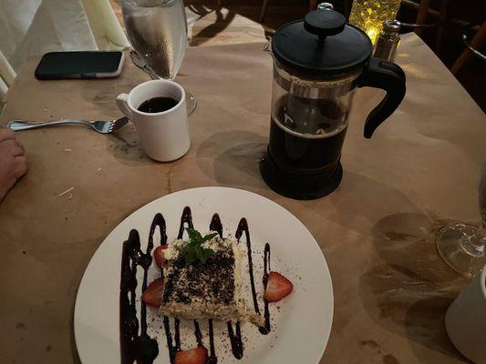 Tiramisu with French Press coffee