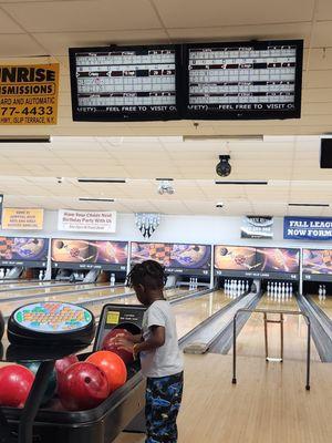 Grandson bowling