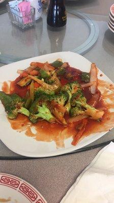 Broccoli in ginger sauce