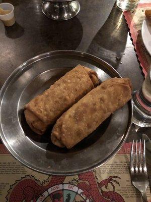 An order of egg rolls -- at time of this posting, an order of egg rolls cost $6.