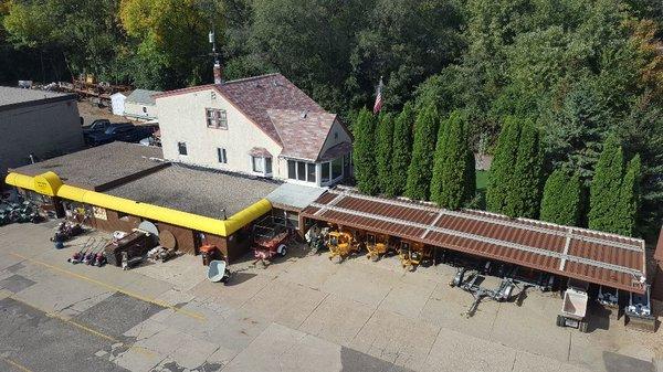 50' above the parking lot from a up in a boomlift.