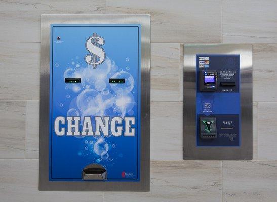 Double Change Machine and We Accept Every Major Credit Card Plus Apple and Android Pay