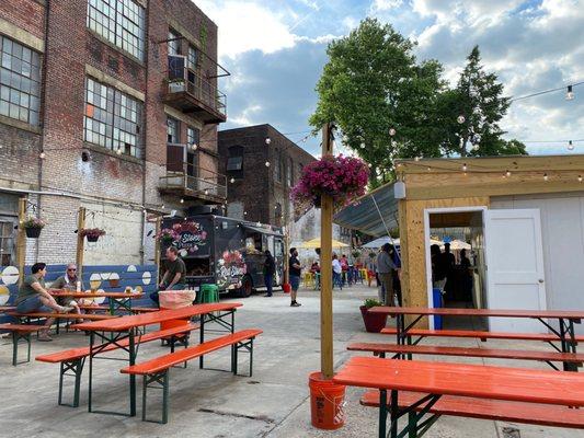 Outdoor beer garden (behind/around the corner of the main building)