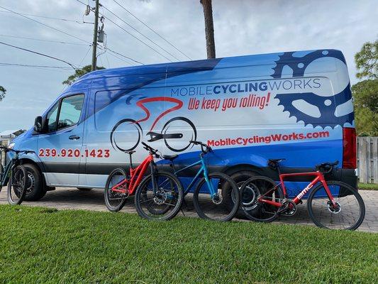 We repair your bike when it's convenient  for you.