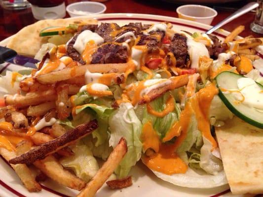 Steak Salad with ranch & french dressing