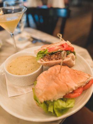 chicken-fried wagyu steak po'boy