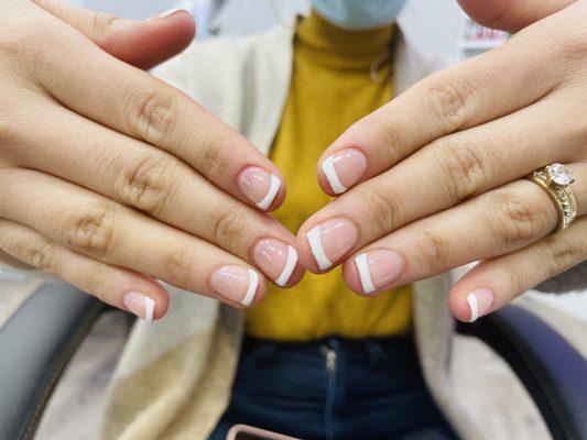 French gel with own nail