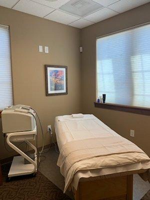 Comfortable, relaxing aesthetic treatment rooms