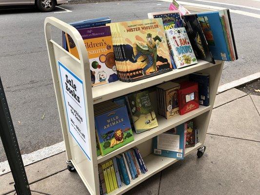 Books on sale bin (2), these books have a younger audience in mind. Definitely more inside. (6/24/2018)