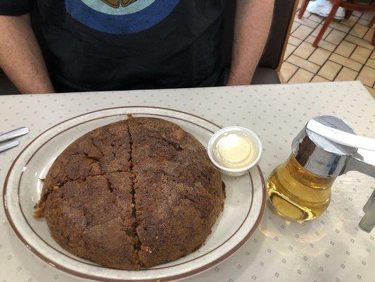 Apple pancake with homemade apple syrup