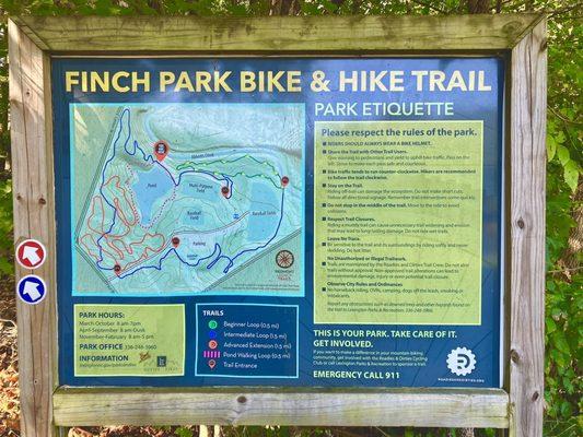 Park Map- Bike trails & walking trails