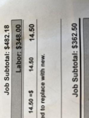 Estimate! $14.50 for part and $348 for labor. Took car in for oil change and left with rattling noise. Estimate to fix