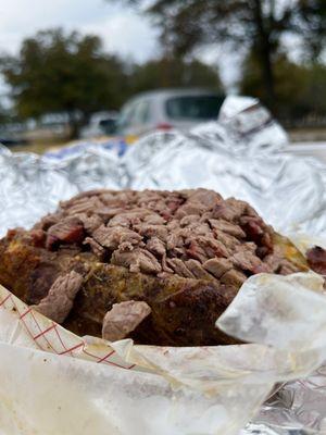 loaded potato with brisket