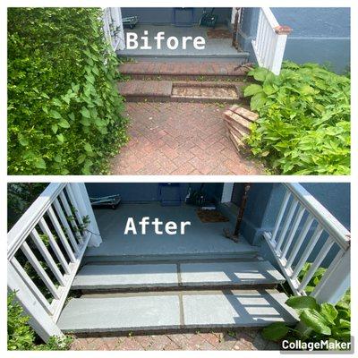 Steps restoration with blues stone