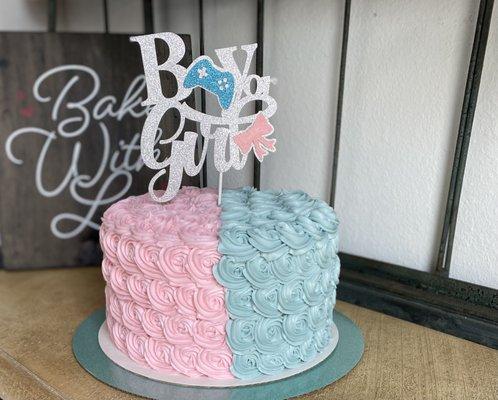 We do Gender Reveal cakes!