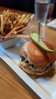 A Better Knockoff burger with fries