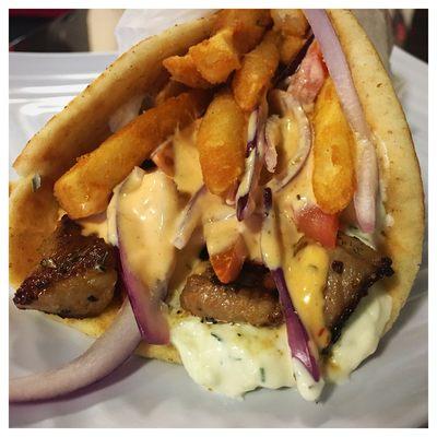 Sparta Souvlaki Pita Sandwich.