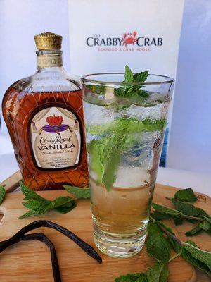 "Crown Jewel"-Crown Royal Vanilla, fresh mint, and vanilla beans