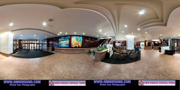 Lobby of Plaza 7 corporate and retail offices panorama converted from a 360 virtual tour.