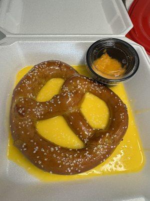 Stadium pretzel that's cooked to order and not hanging for hours in a machine waiting for you to show up.  Toppings available.