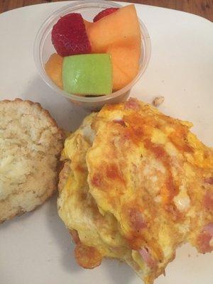 Ham cheddar biscuit