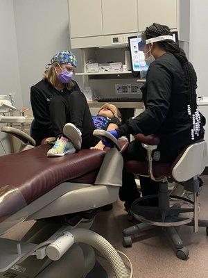 My daughter having her tooth taken out...