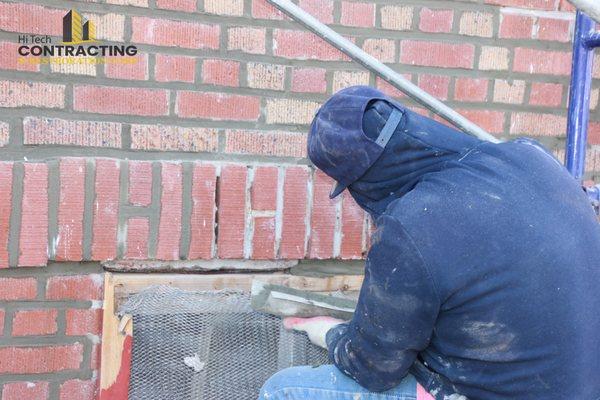 Grinding,Power wash,Brick tuck pointing and masonry clear sealer on entire brick facade of the house in Newyork city area.