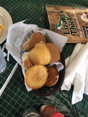 Cornbread and rolls